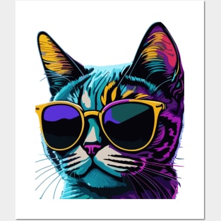 Cat with Sunglasses Posters and Art